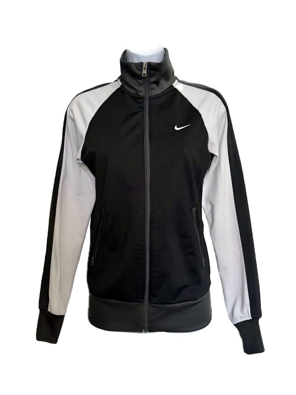 Nike the athletic dept. Women’s Black & White Full-Zip Track Vintage Y2K Jacket